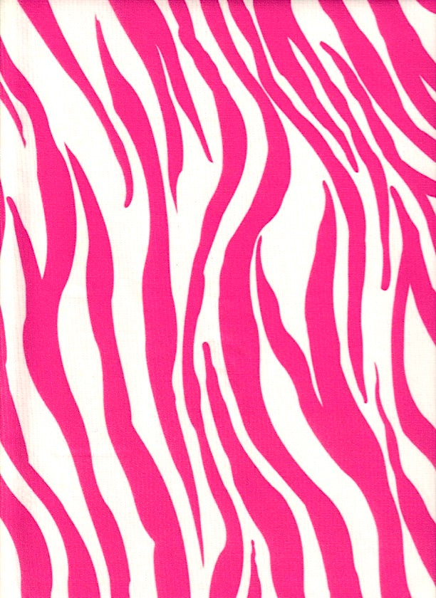 Zebra Pink Oilcloth Fabric
