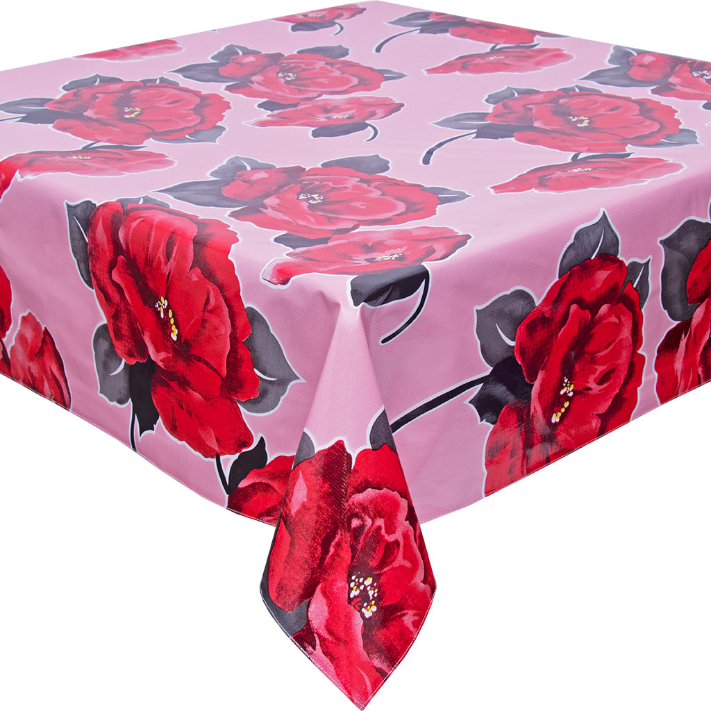 Oilcloth by the yard gardenia pink tablecloth