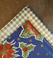 Christmas placemat kit in Stars on Blue and gold gingham oilcloth