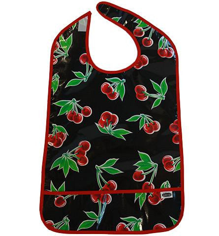 freckled sage cherry black adult bib