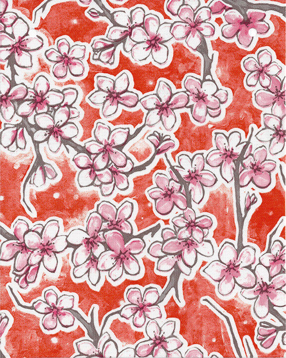 oilcloth by the yard cherry blossom pale orange swatch 2