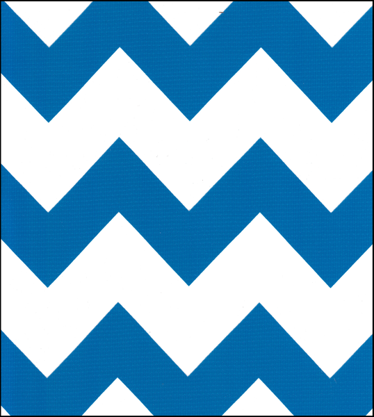 blue and white Chevron oilcloth swatch