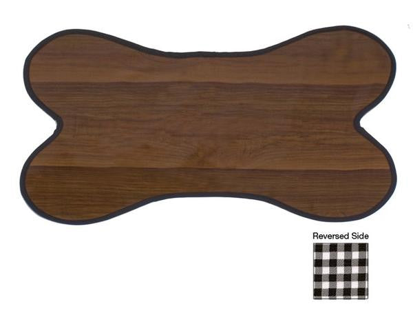 Freckled Sage Oilcloth Dog Mat in Faux Bois
