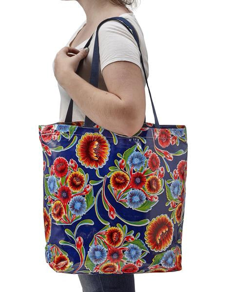 FreckledSage.com Market Bag in Bloom Navy