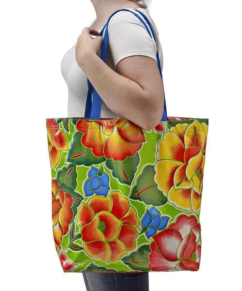 Freckled Sage market bag in Sage's Garden Lime