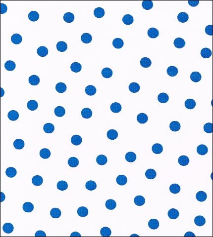 Blue dots on white oilcloth