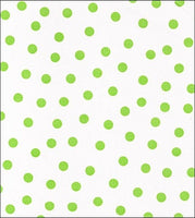 Lime Dots on White oilcloth