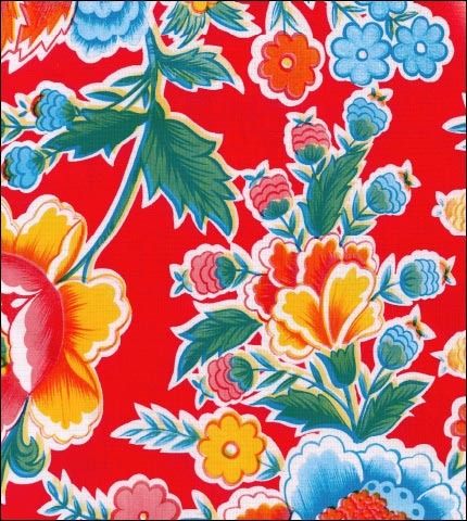 Fantasia Red Oilcloth Fabric