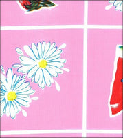 Fruits & Daisy on Pink oilcloth