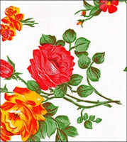 Roses on Solid White fabric