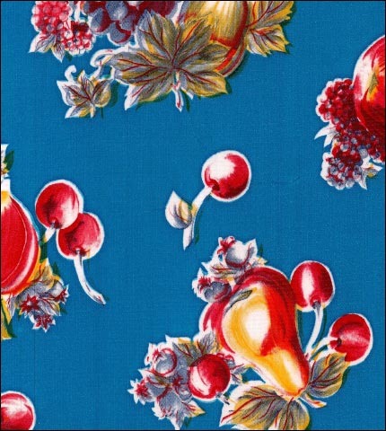 oilcloth by the yard retro blue swatch