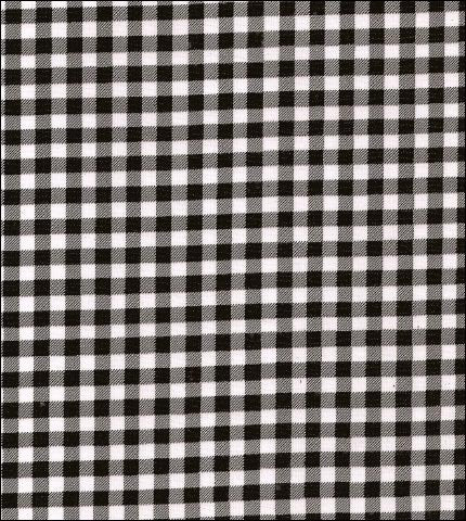  Oilcloth Fabric Swatch: Black and white check gingham checkered fabric
