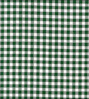 Green gingham check oilcloth fabric