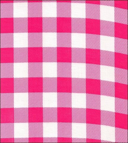 Pink Gingham Buffalo Check oilcloth fabric swatch