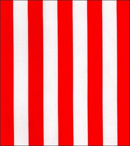 Red Stripe oilcloth swatch