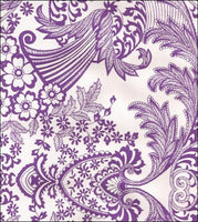 Toile Purple Oilcloth Fabric