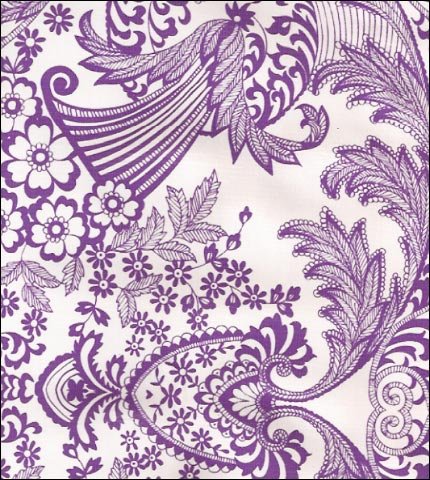 Toile Purple Oilcloth Fabric