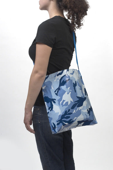 freckled sage camo blue crossover bag