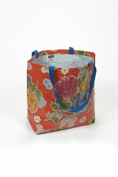 Freckled Sage Oilcloth Market bag in Mum Orange