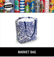 Market Bag Kit Toile Blue oilcloth