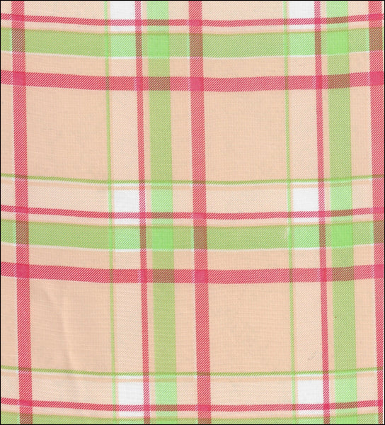 Pink and Lime Plaid oilcloth
