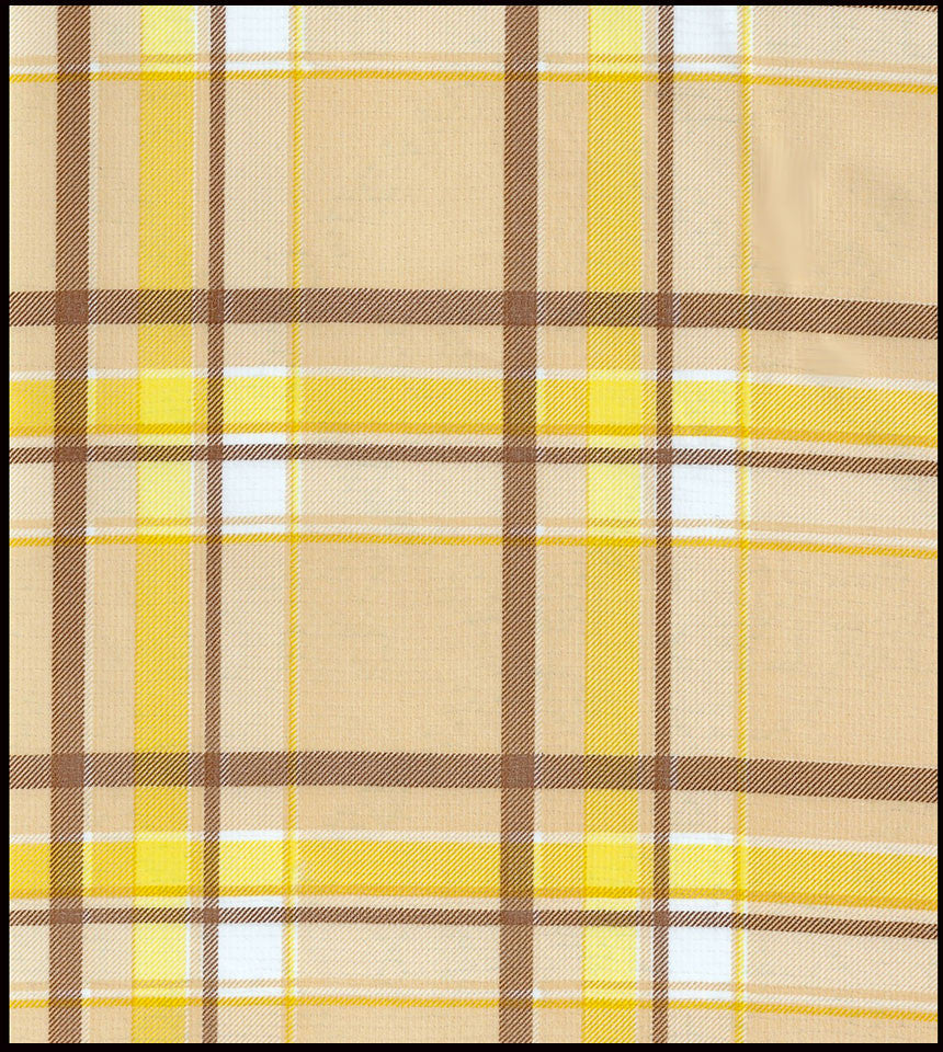 oilcloth by the yard plaid brown and yellow swatch
