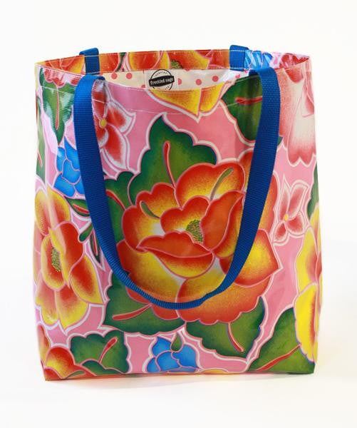 Freckled Sage market bag in Sage's Garden Pink