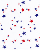 Red and Blue stars on white oilcloth