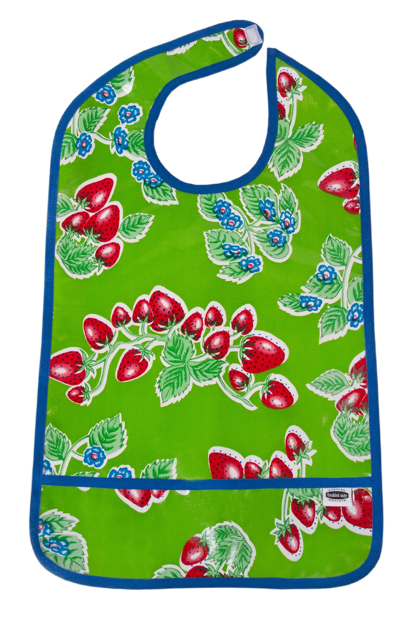 freckled sage strawberry lime green adult bib