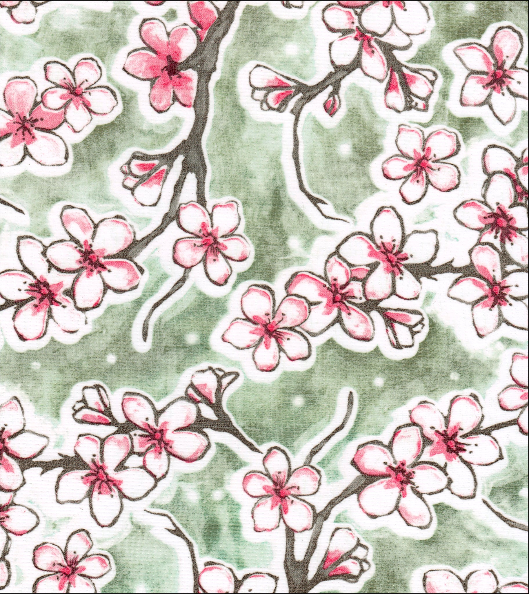 Oilcloth by the yard cherry blossom gold swatch