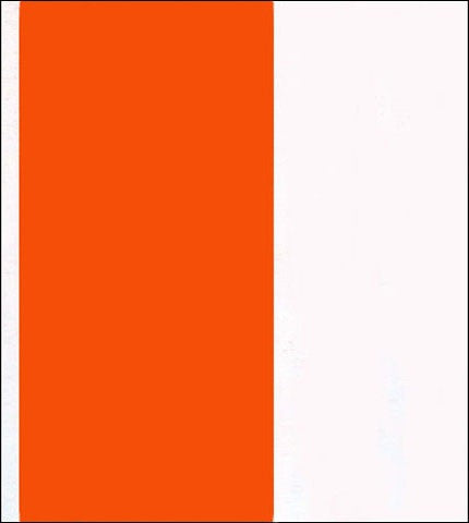 Fat Stripe Orange and white oilcloth