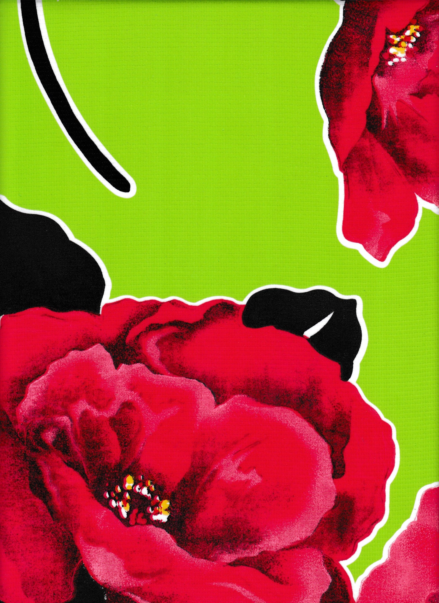 Oilcloth by the yard gardenia lime swatch