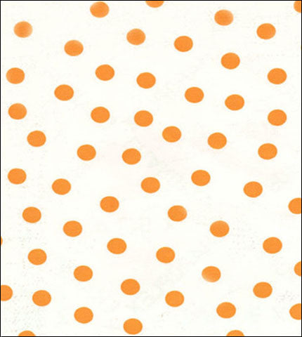 OilclothByTheYard,com Orange Dots on White