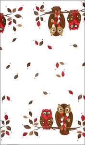 Owls Oilcloth in White!