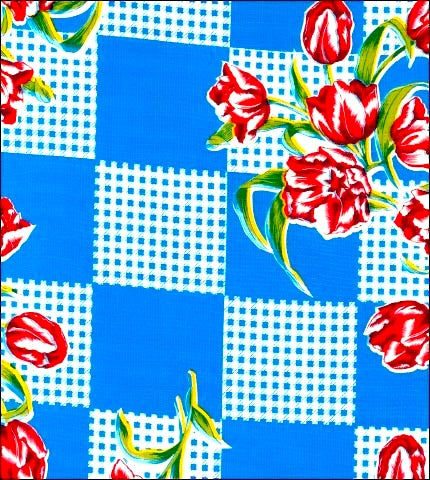 oilcloth by the yard tulips blue oilcloth swatch