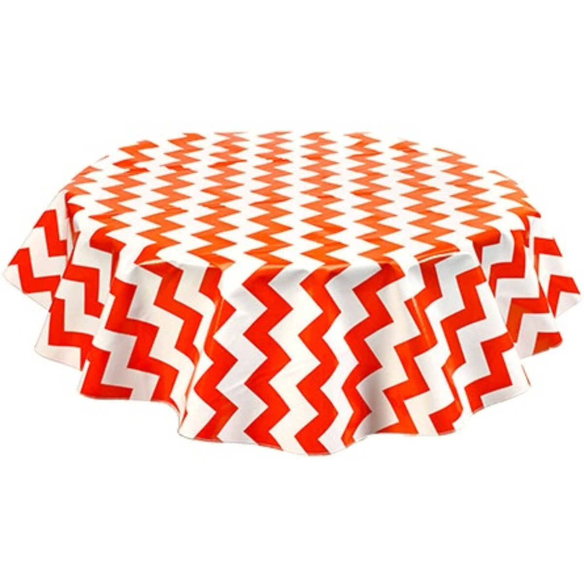 Chevron Orange Oilcloth Fabric and Tablecloths