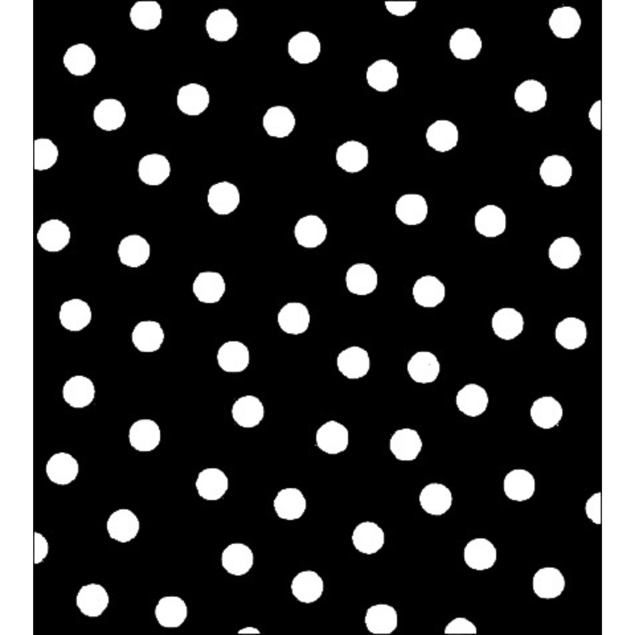 dot white on black oilcloth swatch