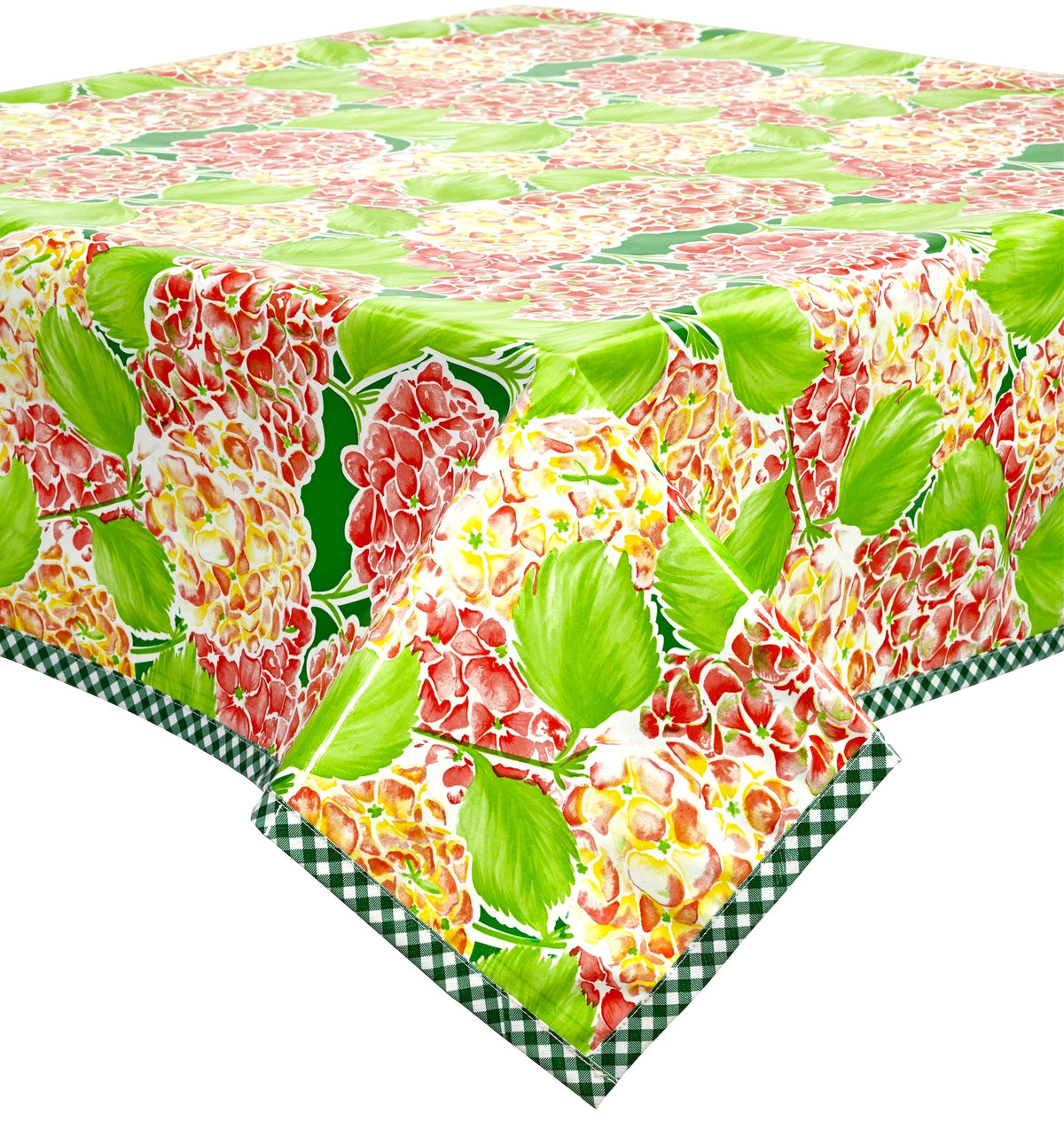 Hydrangea Green Oilcloth Tablecloths