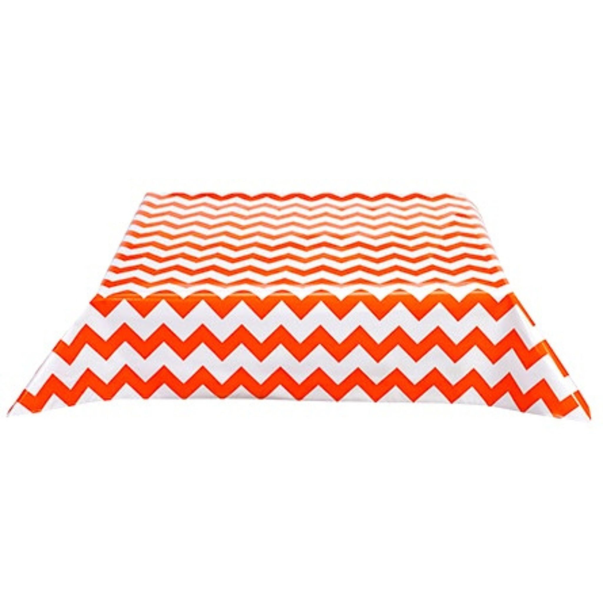 freckled sage chevron orange oilcloth tablecloth with a simple hem