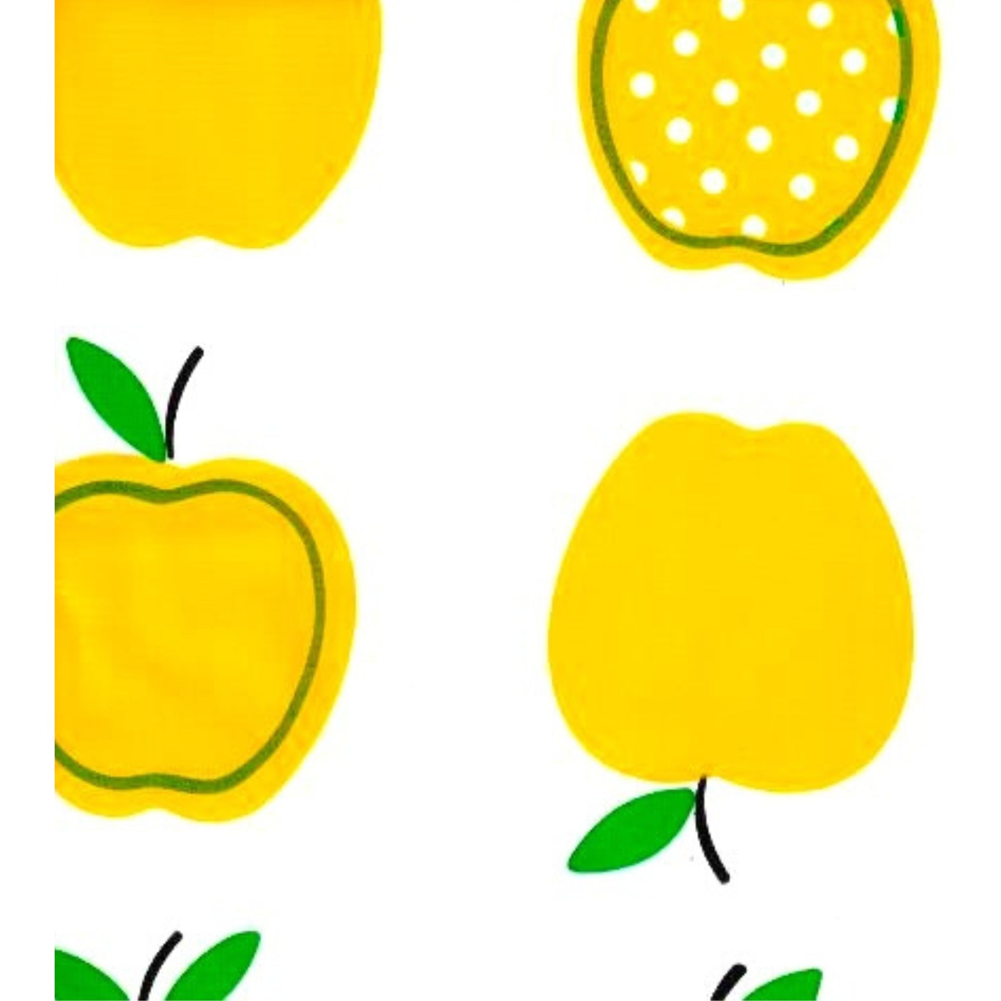 apples and dots yellow oilcloth swatch