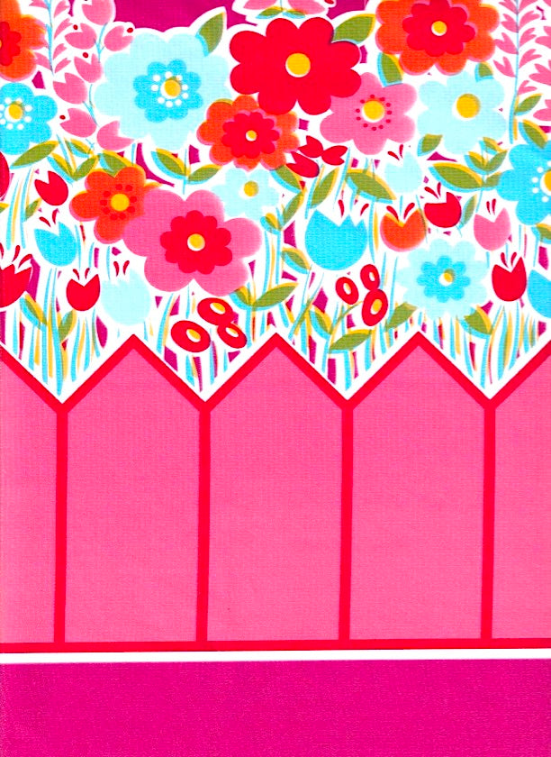 Backyard Fuscia Oilcloth Fabric