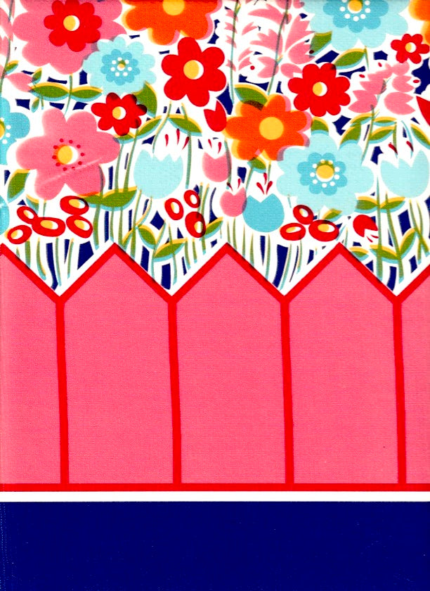 Backyard Navy Blue Oilcloth Fabric