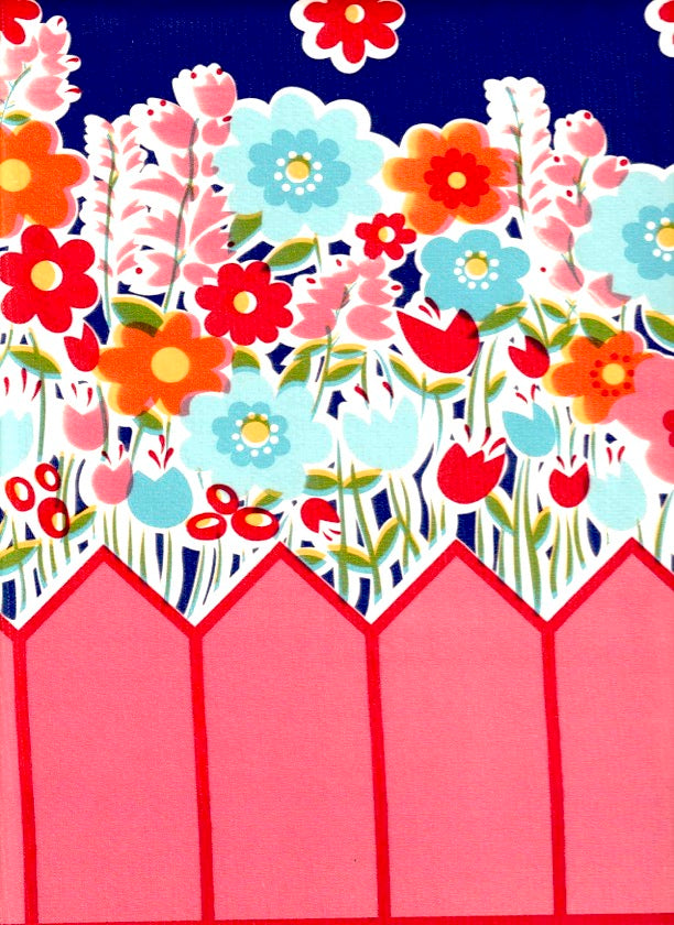 Backyard Navy Blue Oilcloth Fabric