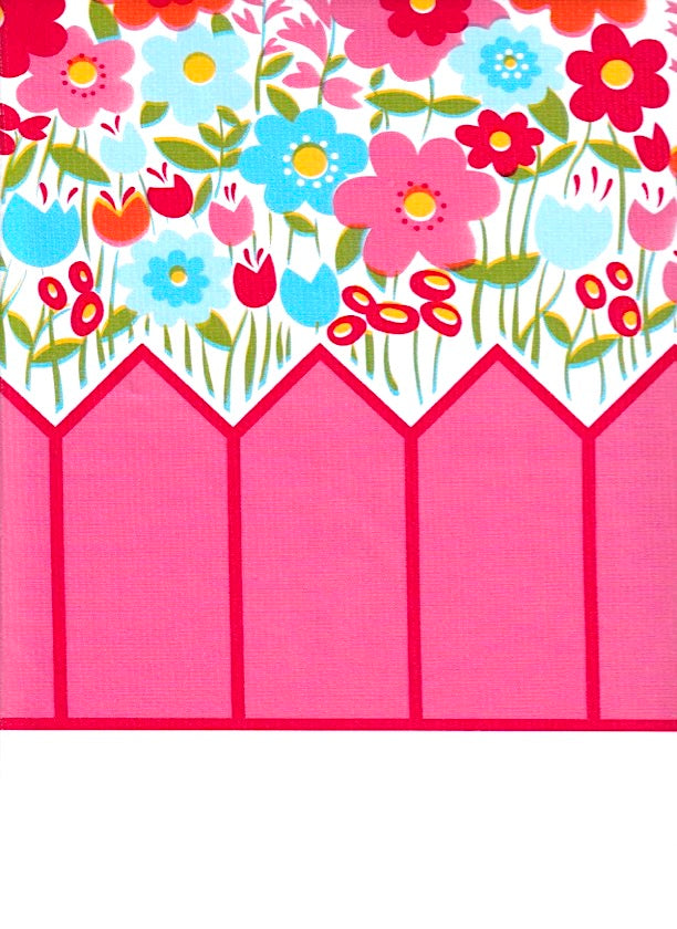 Backyard White Oilcloth Fabric