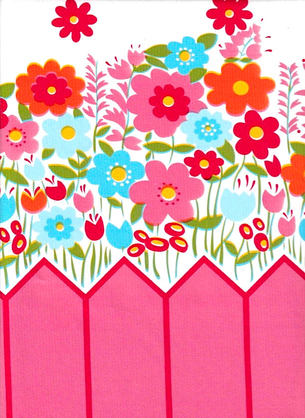 Backyard White Oilcloth Fabric