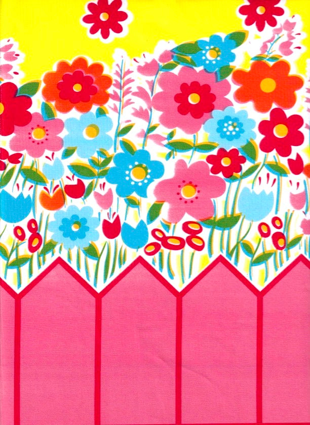 Backyard Yellow Oilcloth Fabric
