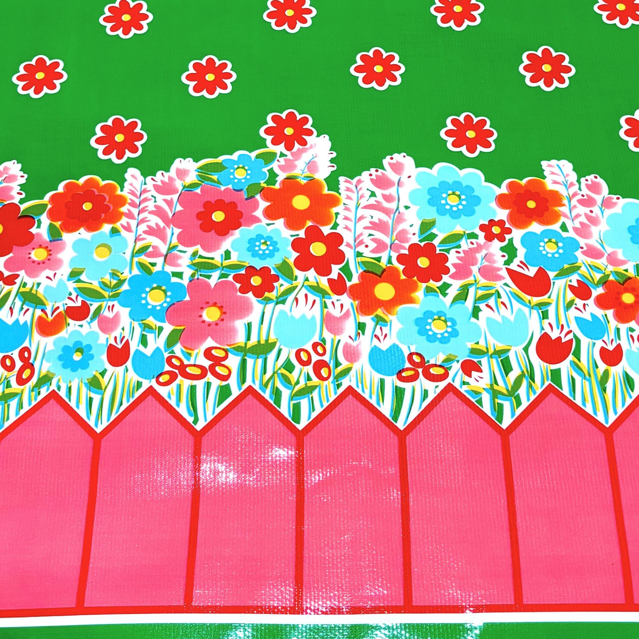 backyard green oilcloth swatch