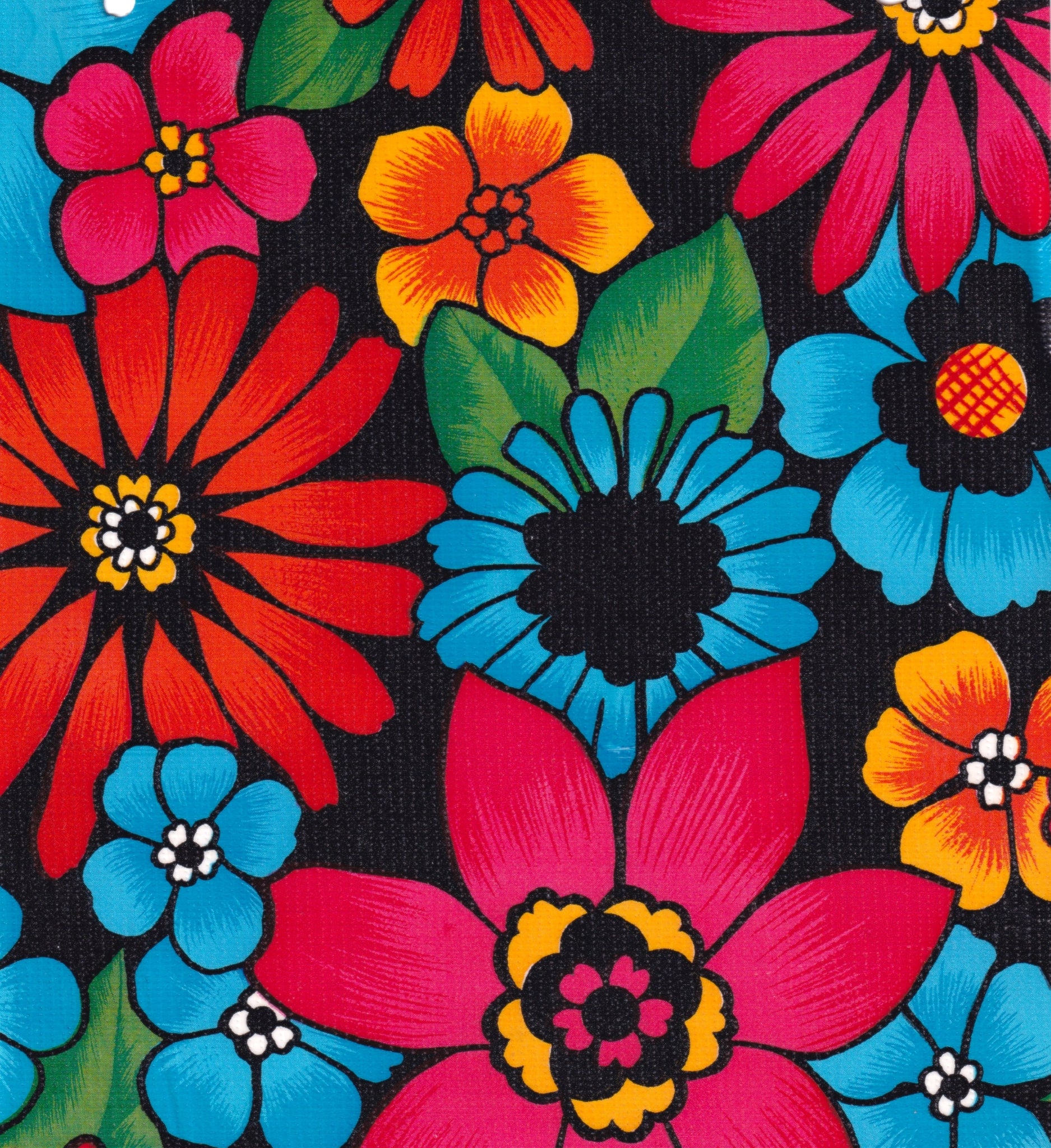 oilcloth by the yard betty's bunch black swatch