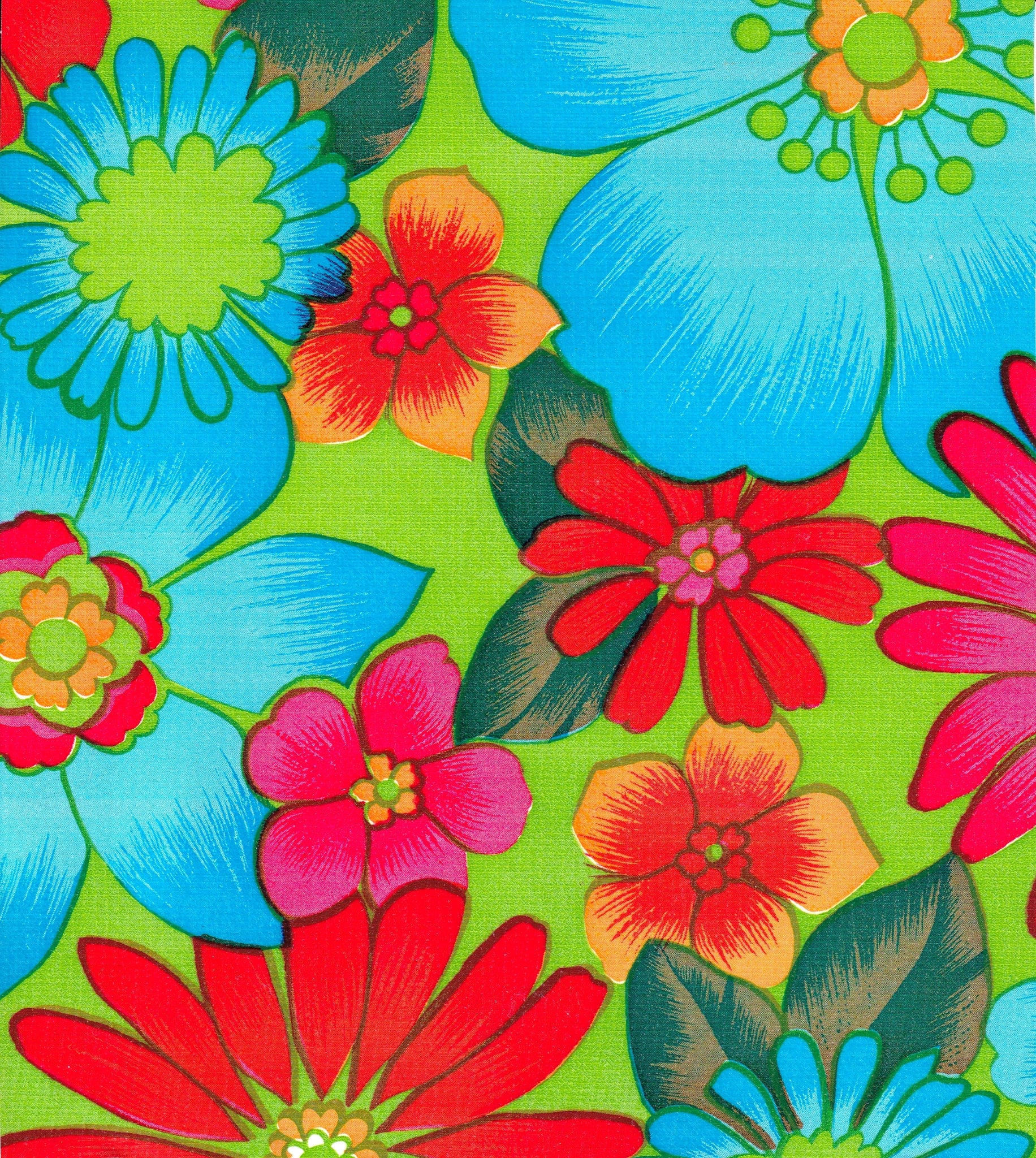 oilcloth by the yard betty's bunch lime swatch