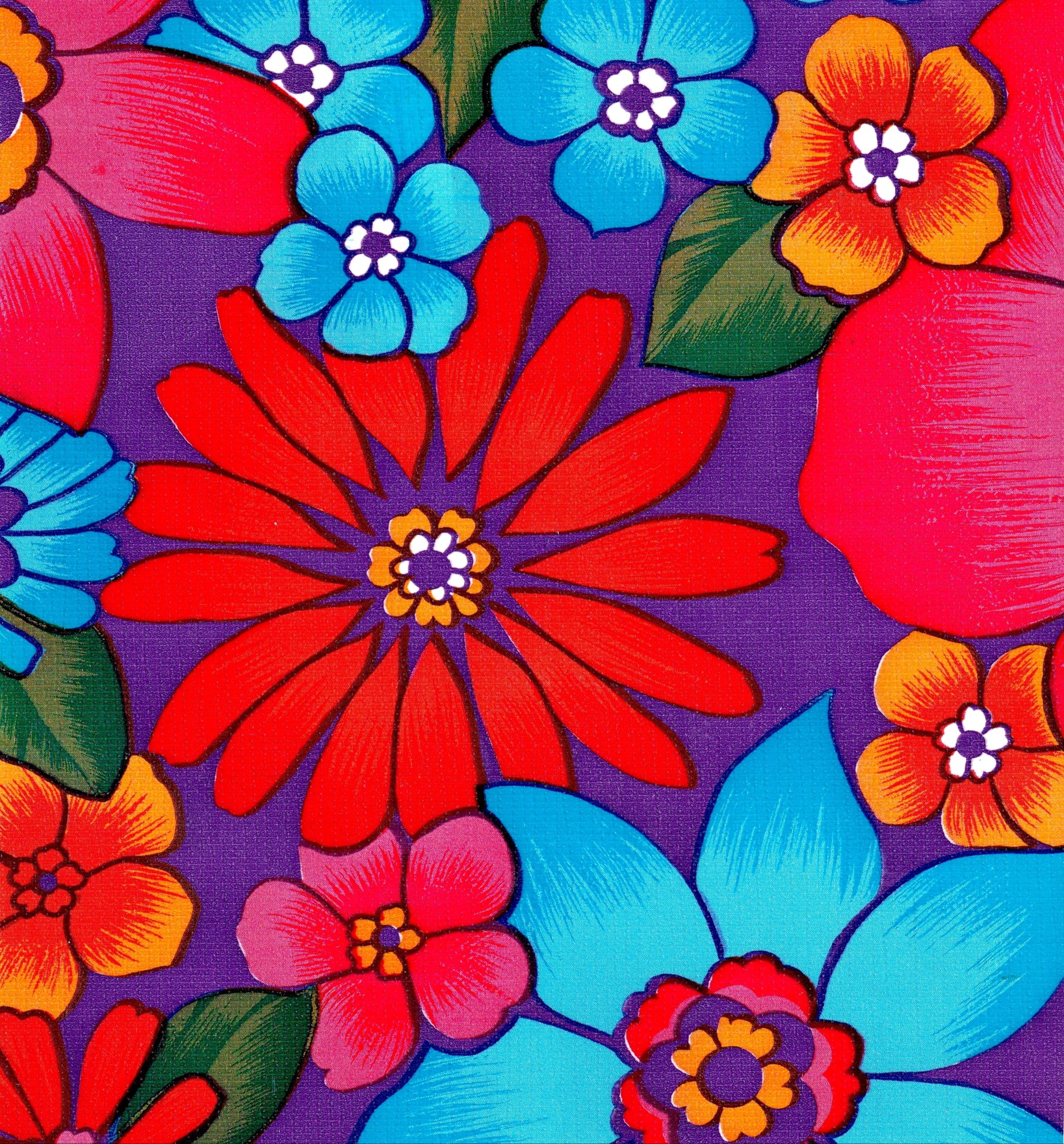 oilcloth by the yard betty's bunch purple  swatch